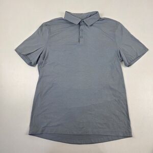 Lululemon Athletica Polo Shirt Mens Large Gray Golf Shirt Short Sleeve Collared